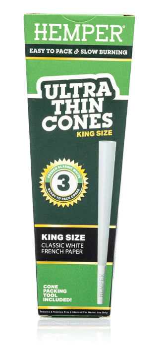 Photograph of product: Accessories | Hemper King Size French White Cones | Hemper