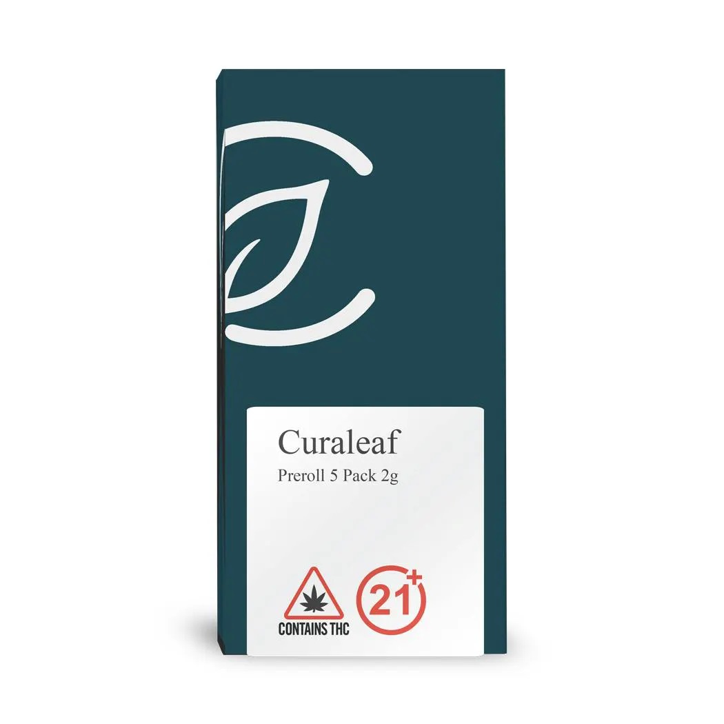Photograph of product: Curaleaf Preroll 5 Pack 2g Kush Mints (I) 00800