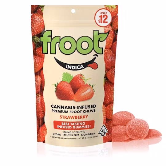 Photograph of product: Strawberry [I] | 100MG 10PK TH-oui Gummies | Froot