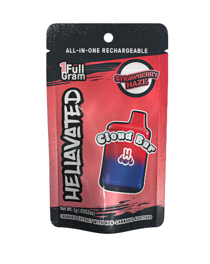 Photograph of product: Hellavated - STRAWBERRY HAZE - Disposable Distillate Cartridge - (2g) - S