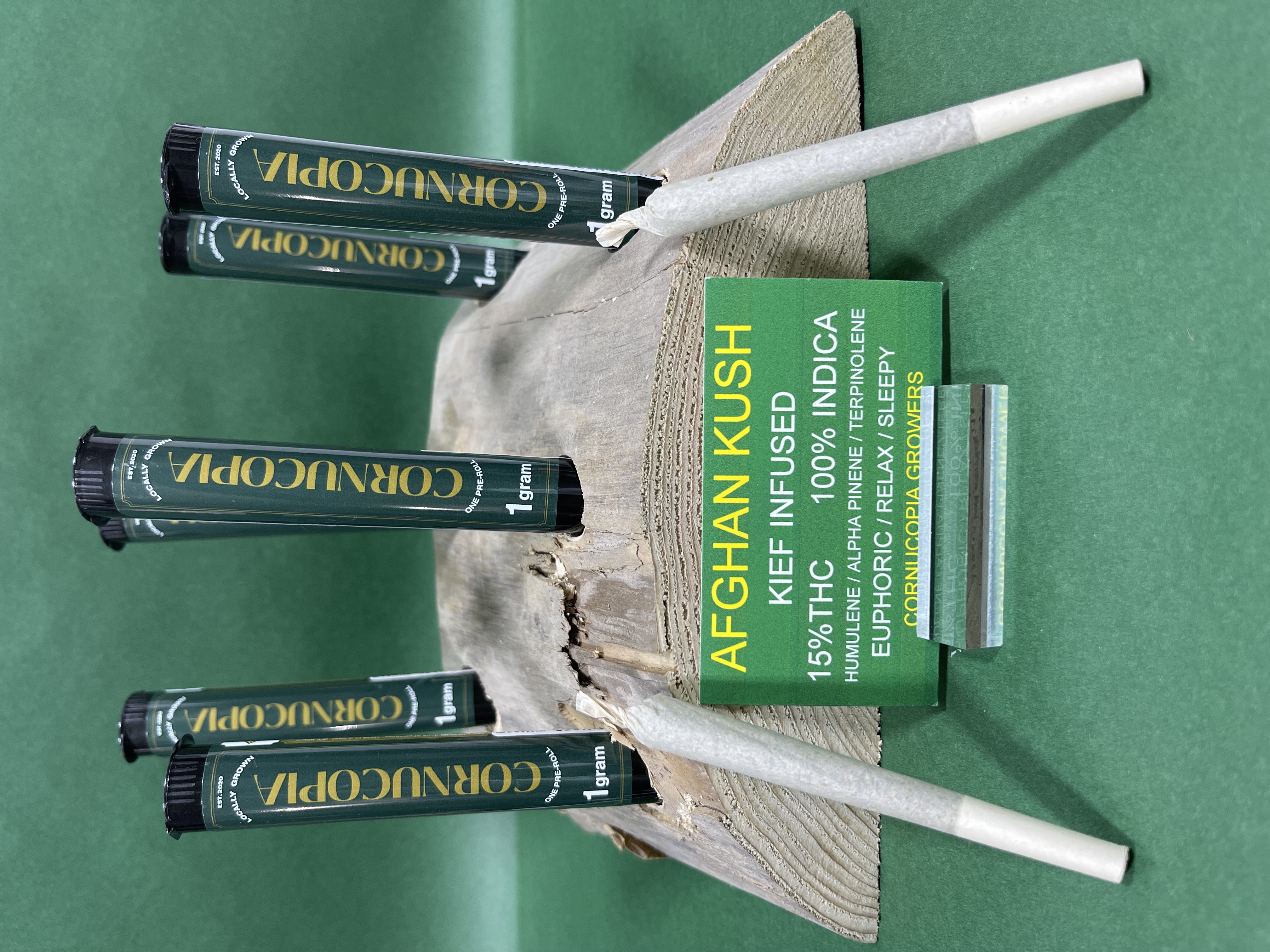 Photograph of product: Cornucopia | Afghan Kush Infused w/ Kief | 1g Pre-roll