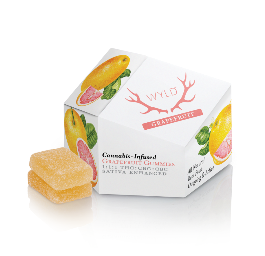 Photograph of product: Gummies | Wyld | Grapefruit 1:1:1 | TH-oui:CBG:CBC | 20pk