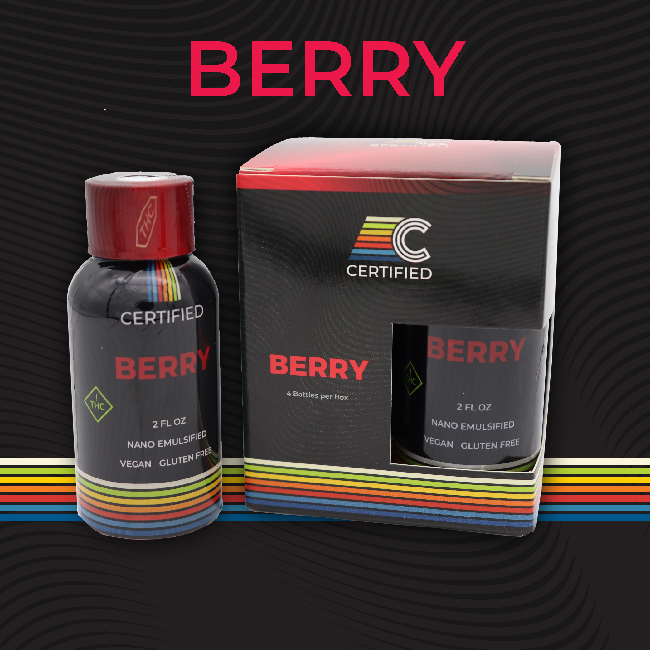 Photograph of product: Certified | 110mg | Edibles | Non-Carbonated Drink | 4 Pack | Berry