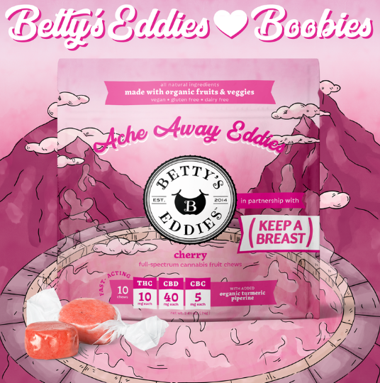Photograph of product: Ache Away Eddies  Cherry  10pk (10mg TH-oui/ 40mg CBD/ 5mg CBC each)