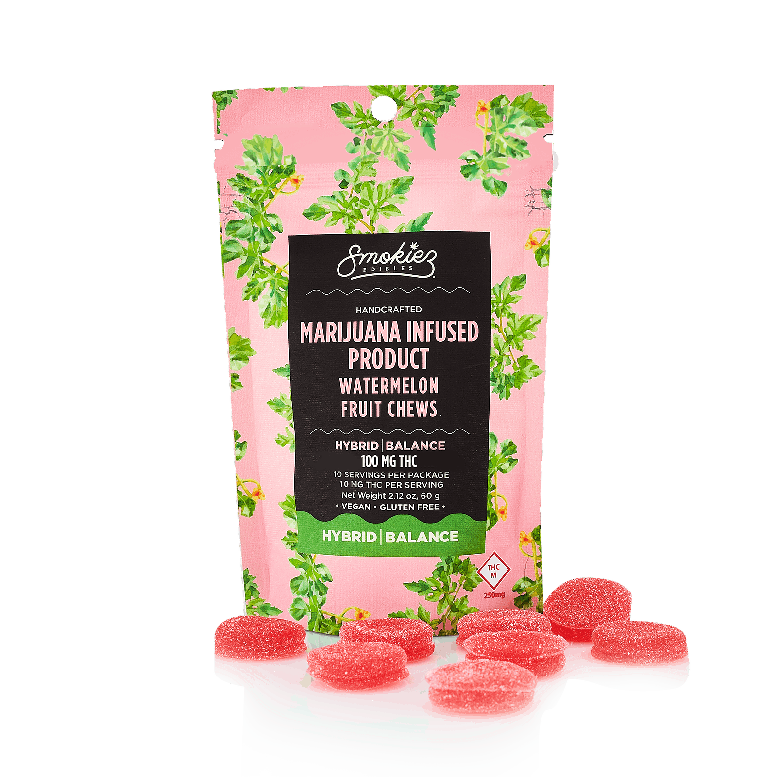 Photograph of product: Smokiez - Sweet Watermelon Single Fruit Chew - 100mg
