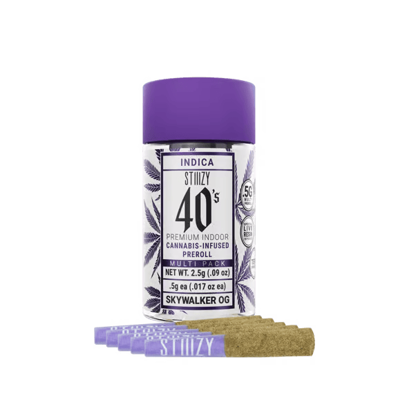 Photograph of product: STIIIZY | INFUSED PRE-ROLL | SKYWALKER OG | 5PK