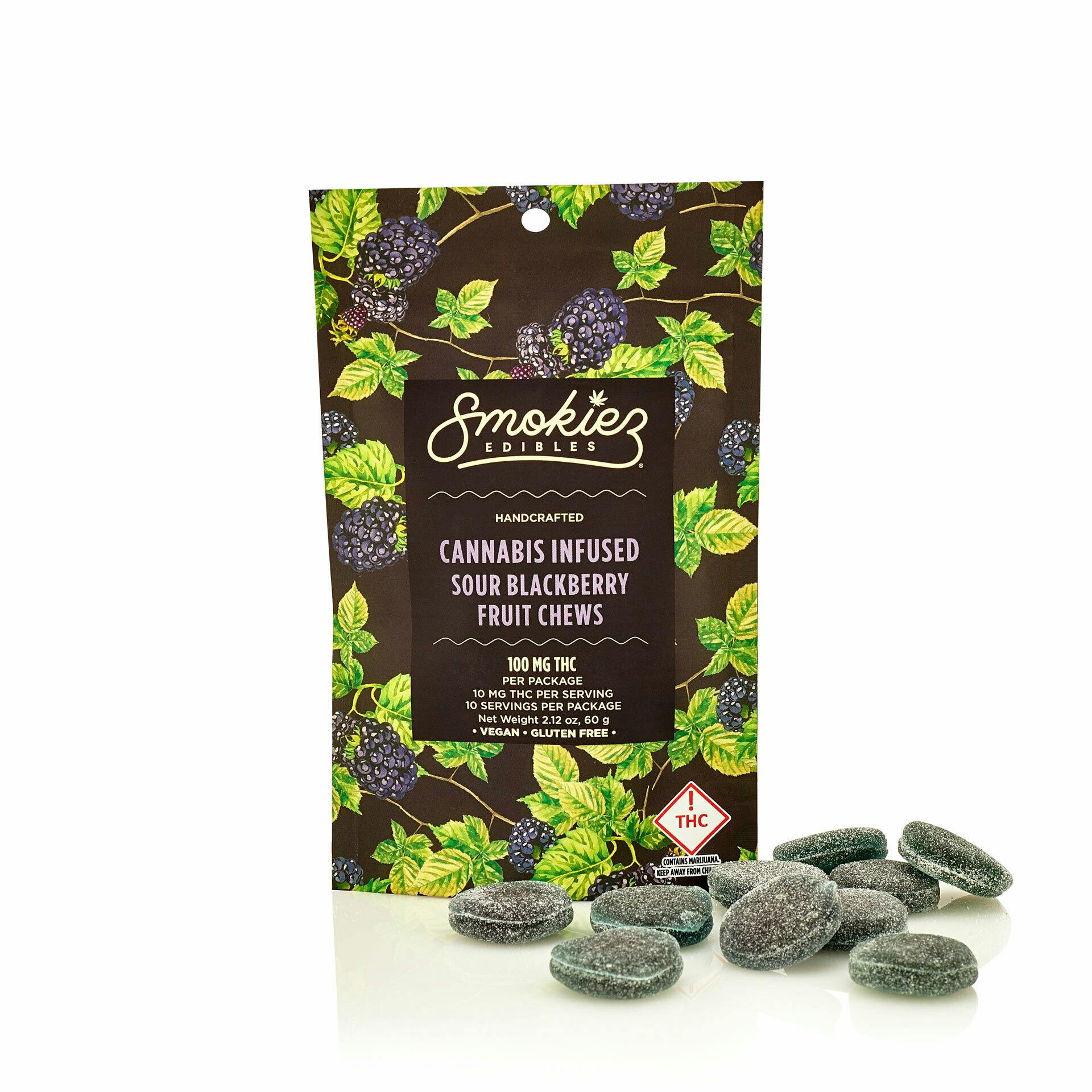 Photograph of product: Sour Blackberry Gummies 100mg
