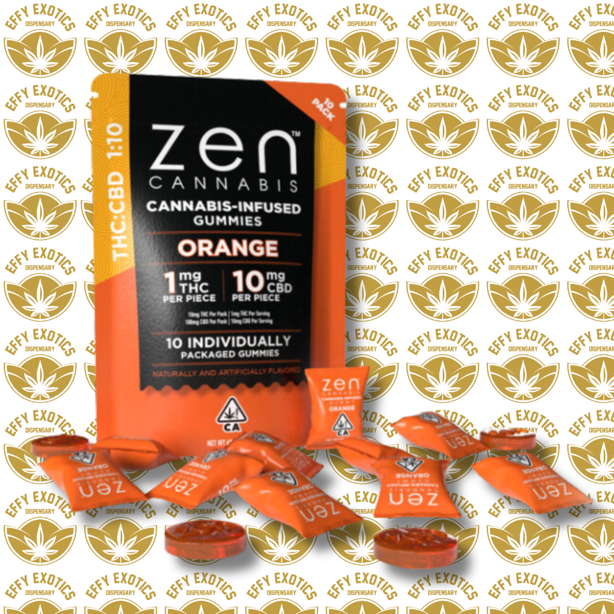 Photograph of product: Gummy - ZEN - 1:10 Orange 10mg:100mg