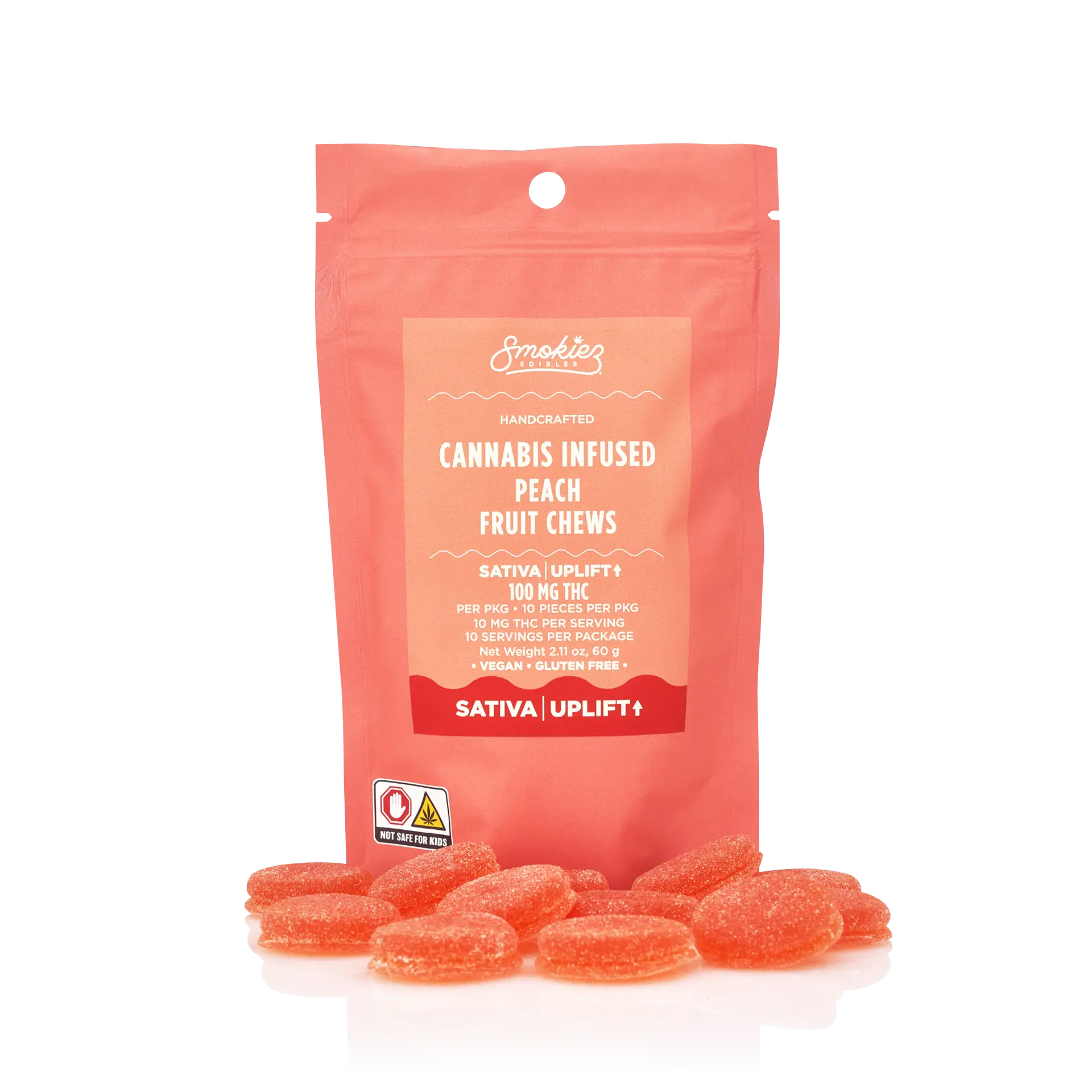 Photograph of product: Smokiez - Sweet Peach 100mg Gummies