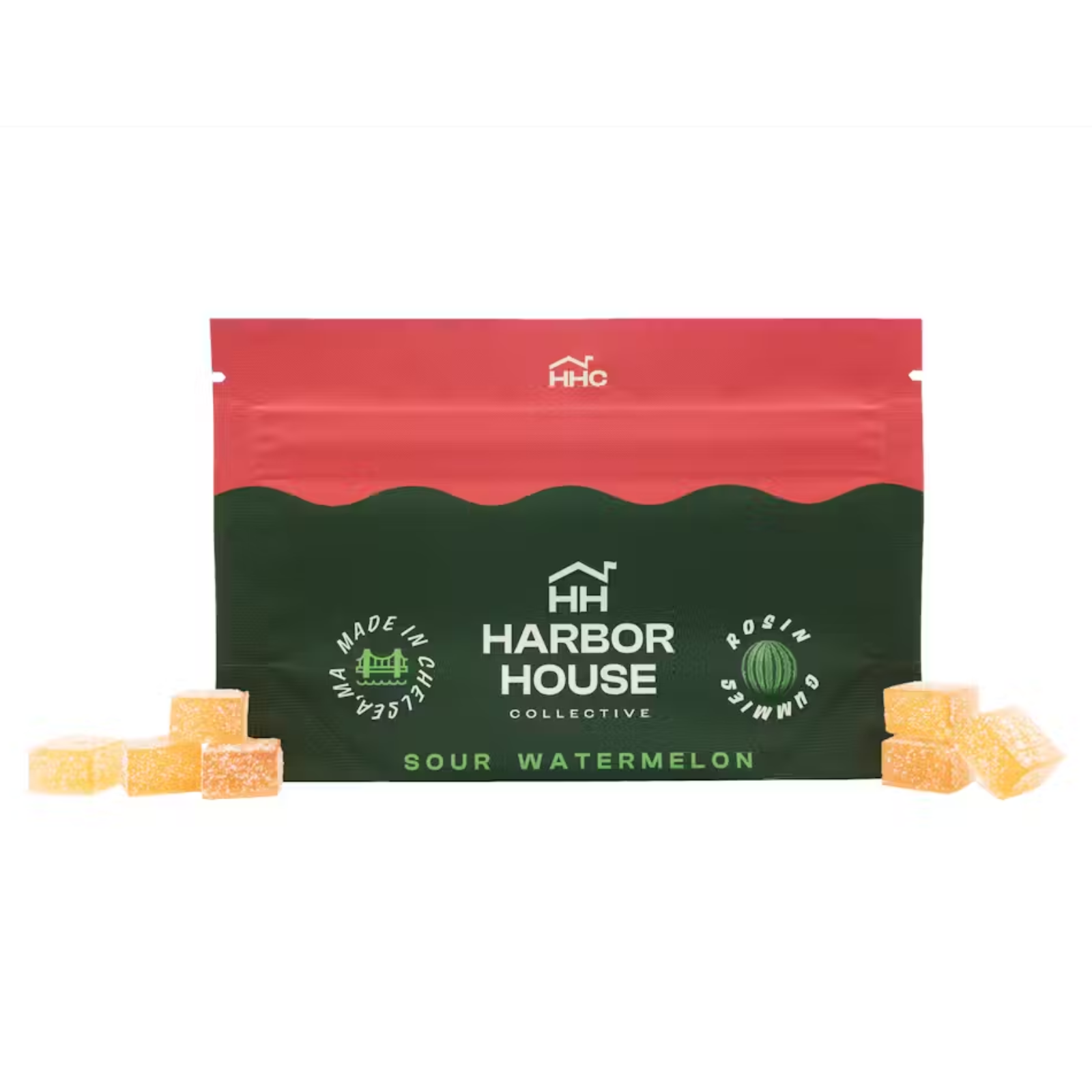 Photograph of product: 100mg 20pk Rosin Gummies | Sour Watermelon | Harbor House