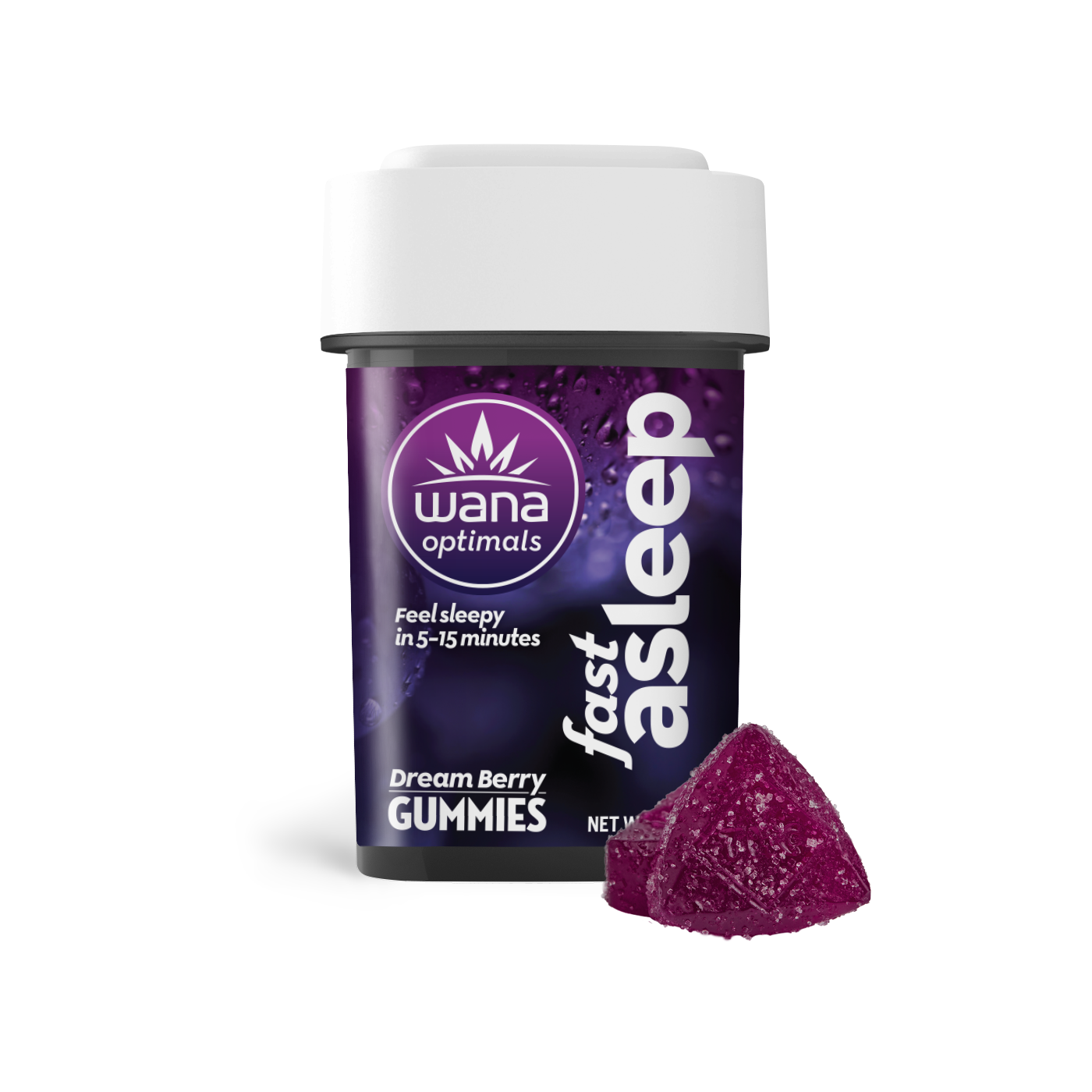 Photograph of product: Wana Optimals - Fast Asleep 100mg CBD:20mg CBN:20mg CBG:20mg THC