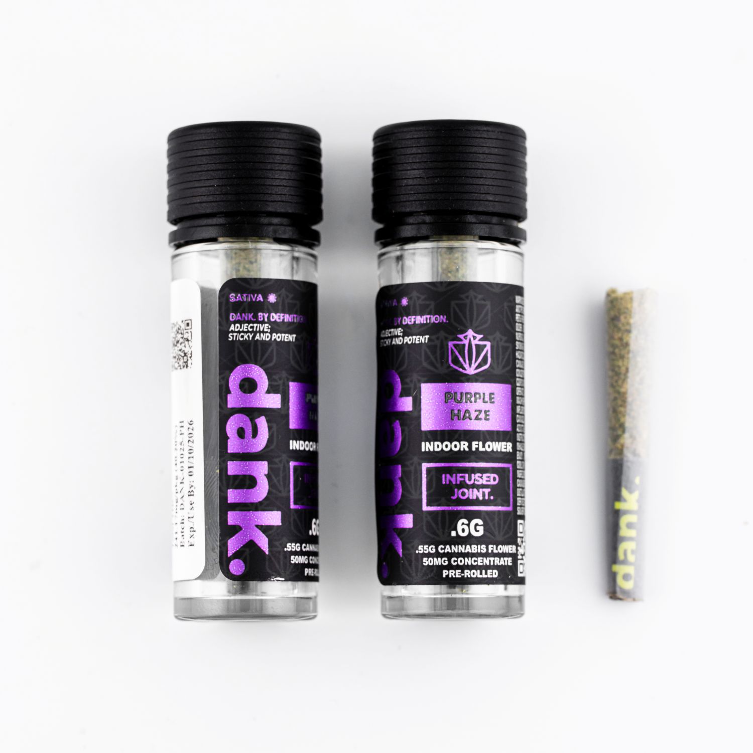 Photograph of product: Dank | Infused Pre-Roll | Purple Haze | 0.6g