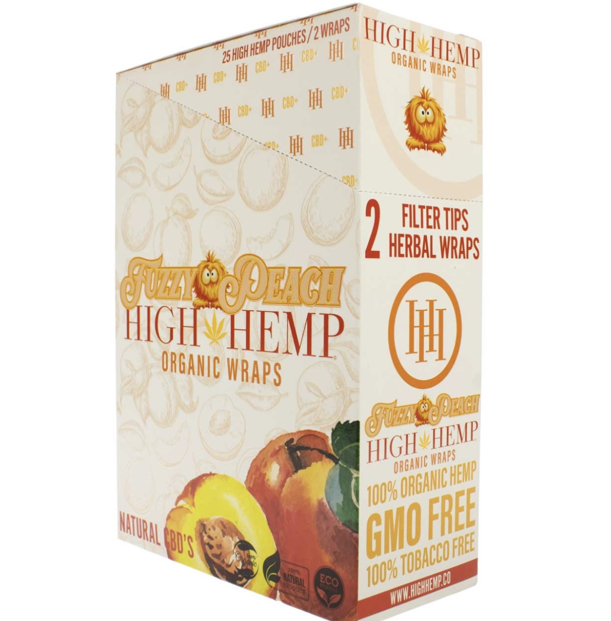 Photograph of product: Fuzzy Peach | + Cbd | Organic 2 Filter Tips Wraps |