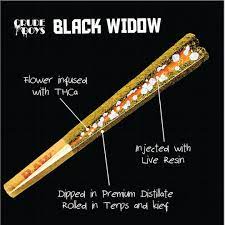 Photograph of product: CRUDE BOYS BLACK WIDOW | VOLCANIC ASH | INFUSED PREROLL | 1.3G
