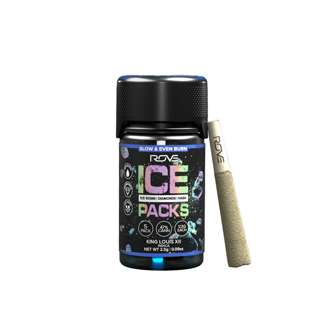 Photograph of product: Rove | King Louis XIII | Infused Pre-Roll 5 Pack | 2.5g