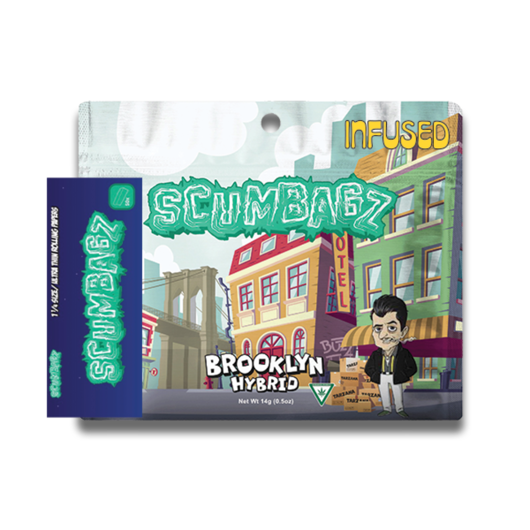 Photograph of product: Scumbagz | Brooklyn Hybrid Prepackaged Infused Ground Flower | 14g
