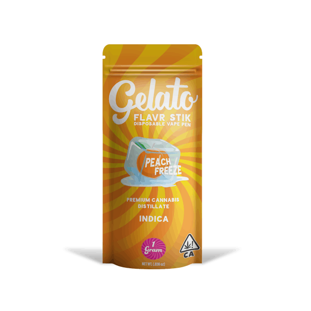 Photograph of product: Gelato Flavr Stick | 1g - Peach Freeze - Disposable - Oui'd - 