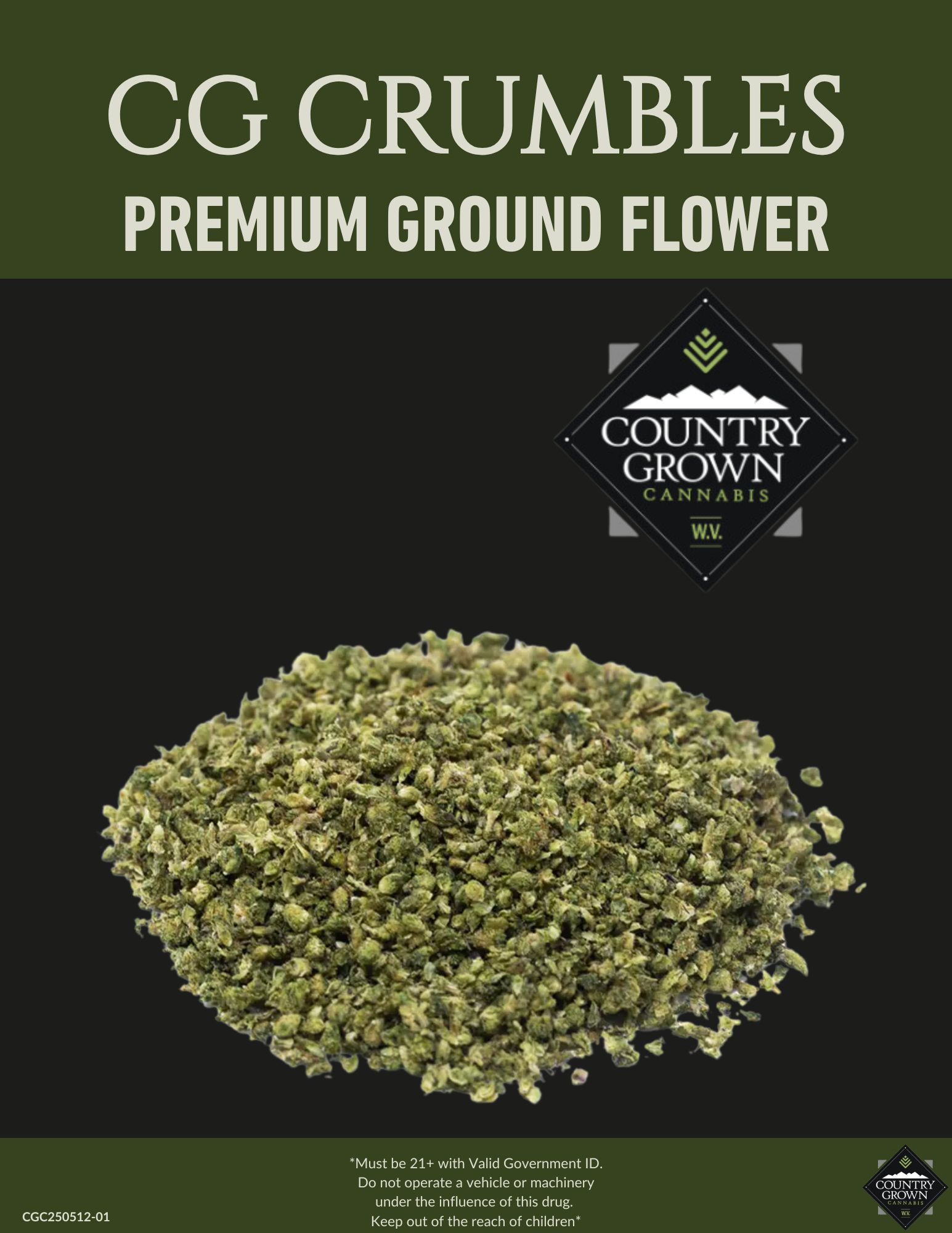 Photograph of product: CG Crumbles Ground Flower - 14g