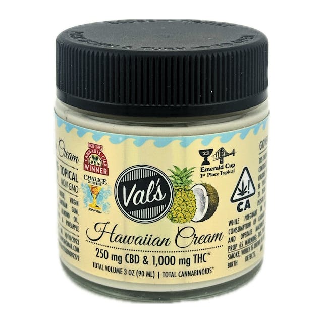 Photograph of Product: Val's | Hawaiian Pono Cream 3oz 1000mg THC 250mg