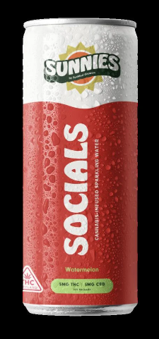 Photograph of product: Watermelon Socials Infused Sparkling Water (10mg) (Sunnies)
