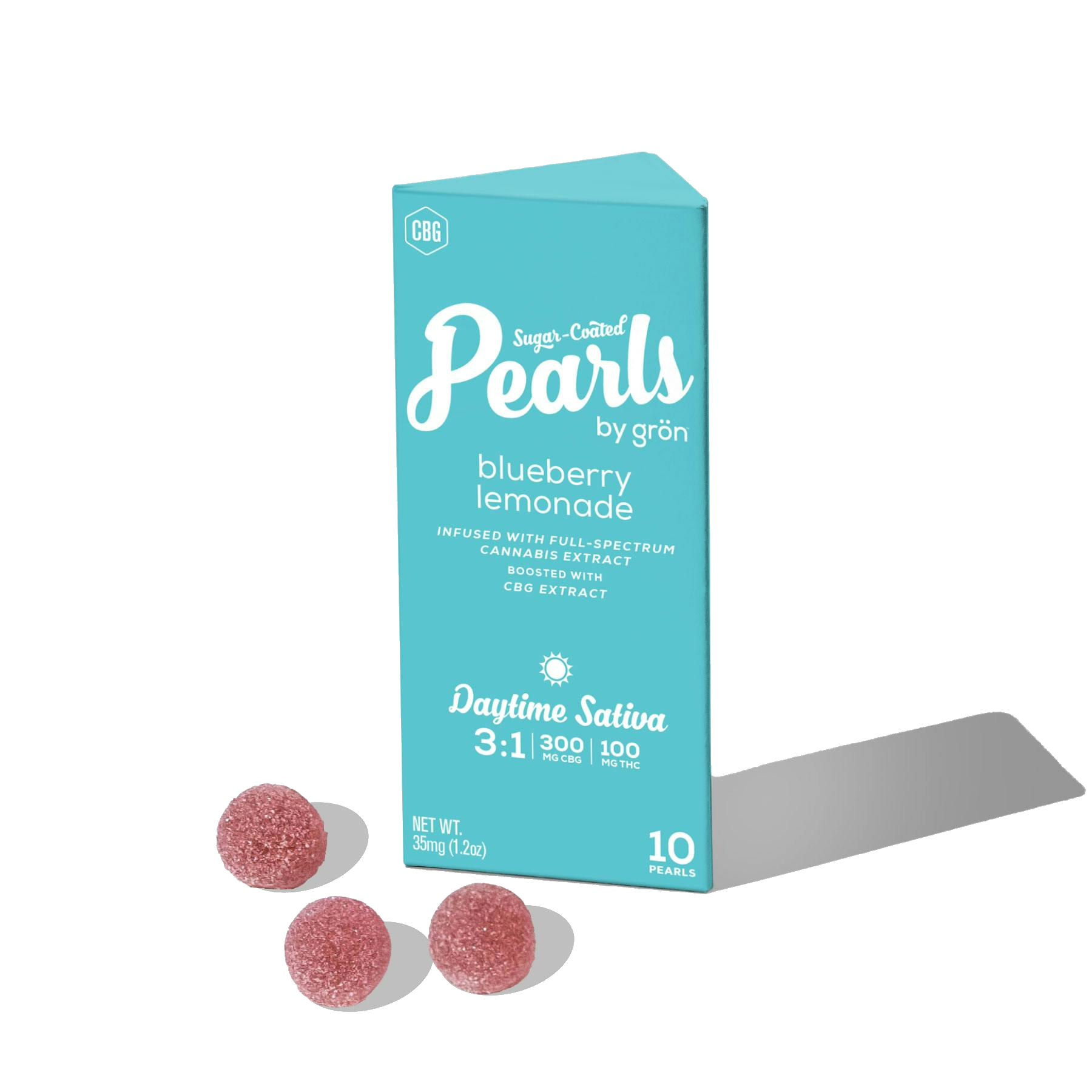 Photograph of product: Grn | Blueberry Lemonade Pearls | Soft Lozenges | 10 Pack 1:3 TH-oui:CBG
