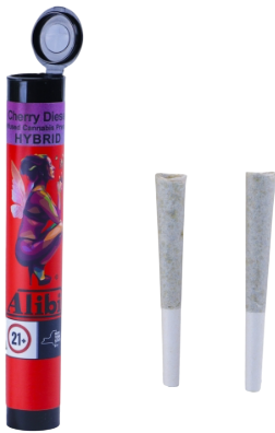 Photograph of product: Distillate Infused Cherry Diesel - Pre-Roll 2 Pack (1.0g)