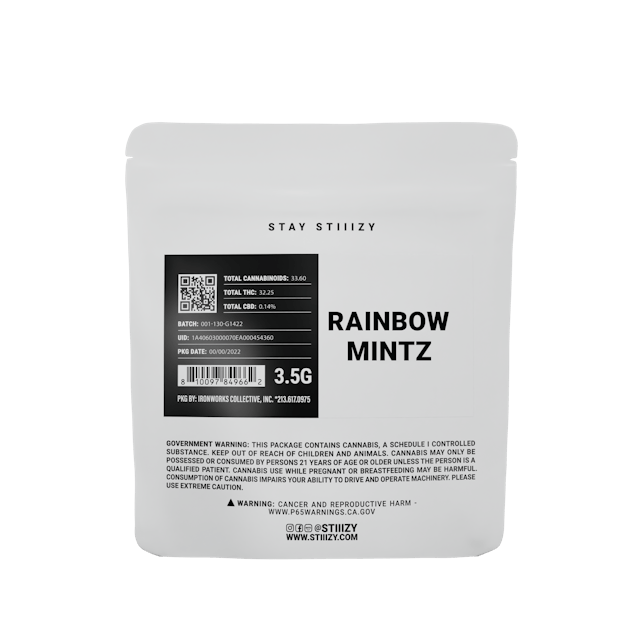 Photograph of product: Rainbow Mintz | White Label | 3.5g Flower