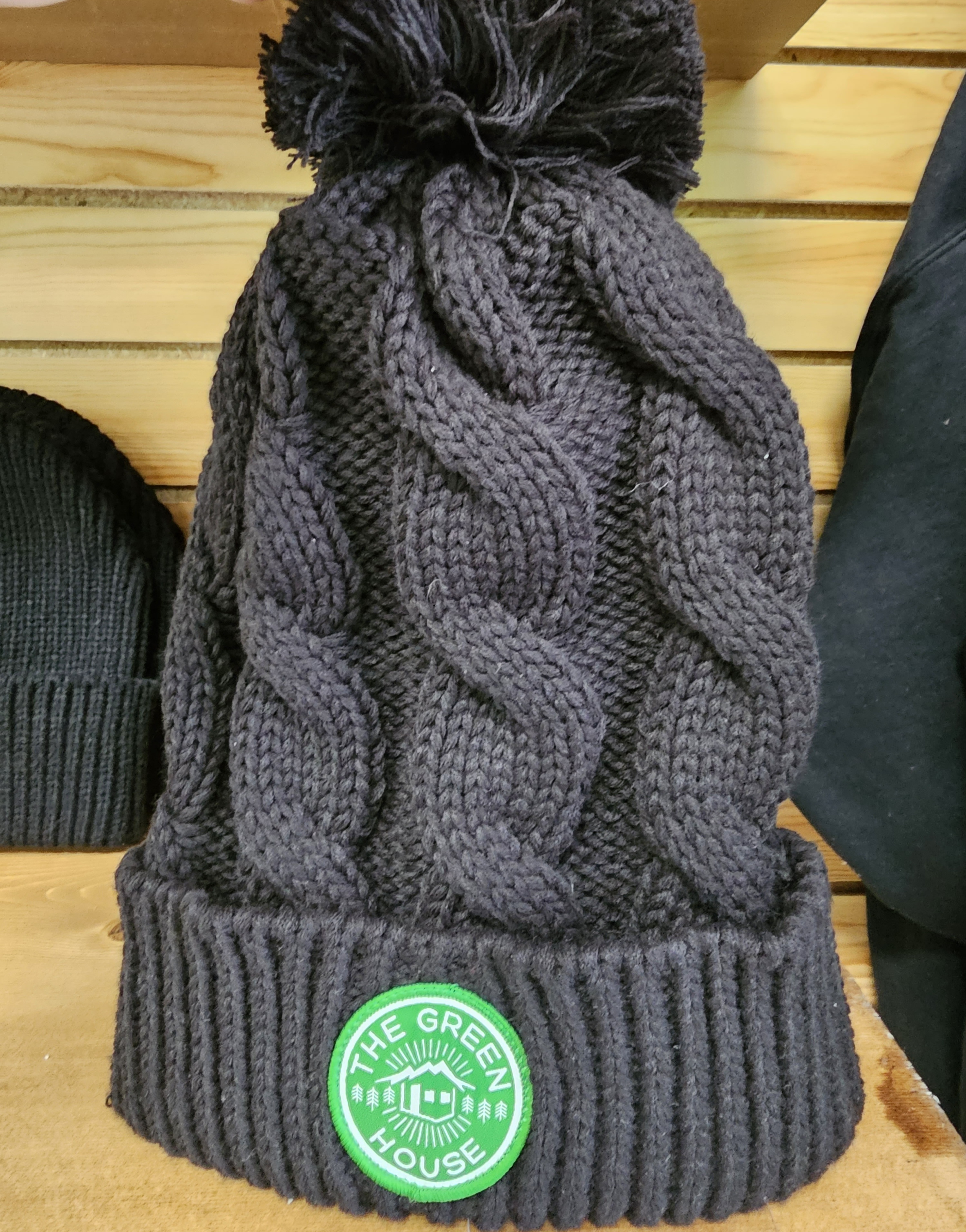 Photograph of product: Green House - Pom Beanies - Black