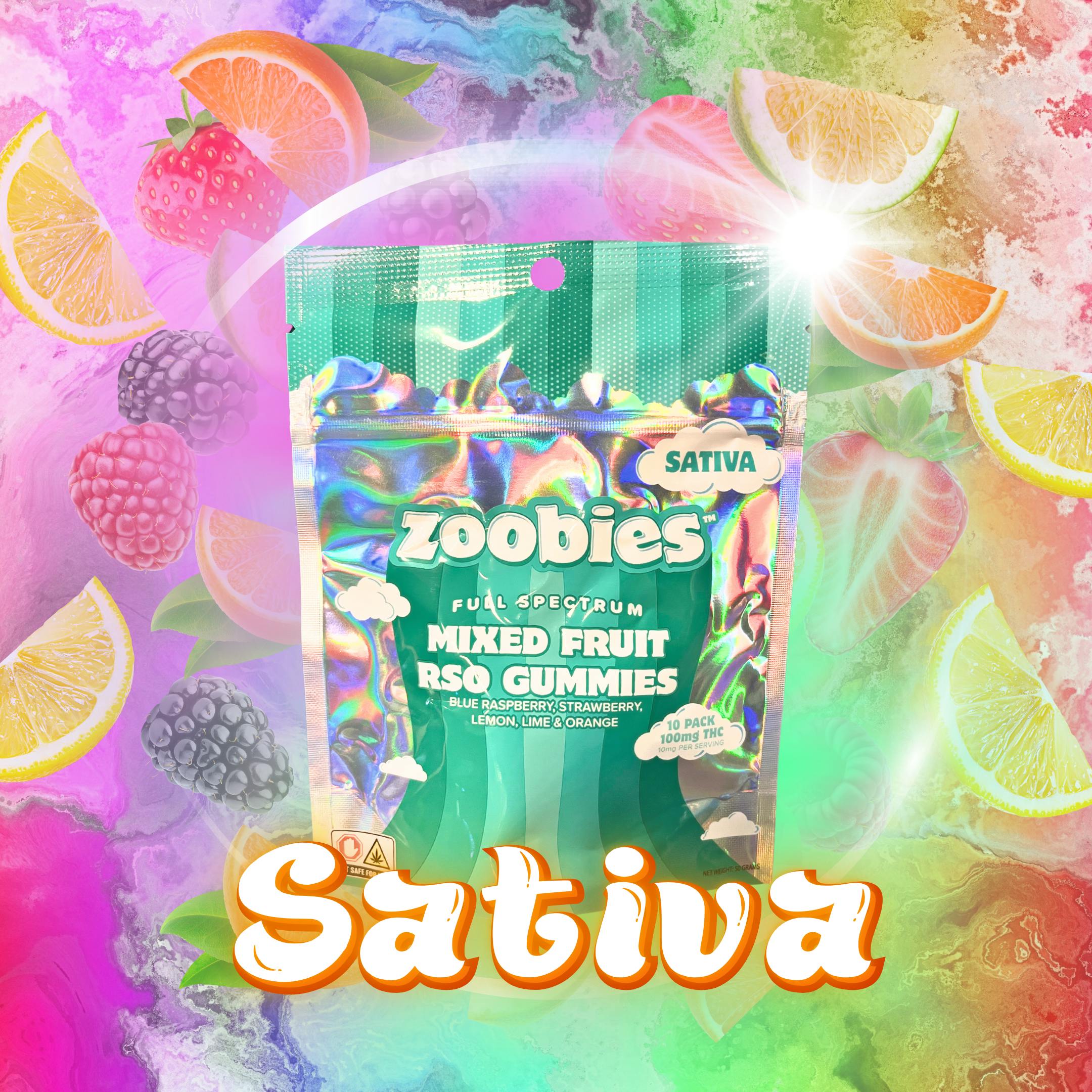 Photograph of product: MIXED FRUIT RSO GUMMIES