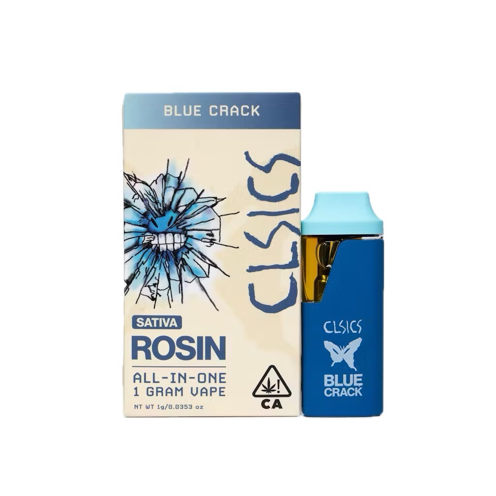 Photograph of product: CLSICS: BLUE CRACK 1G LIVE ROSIN ALL-IN-ONE