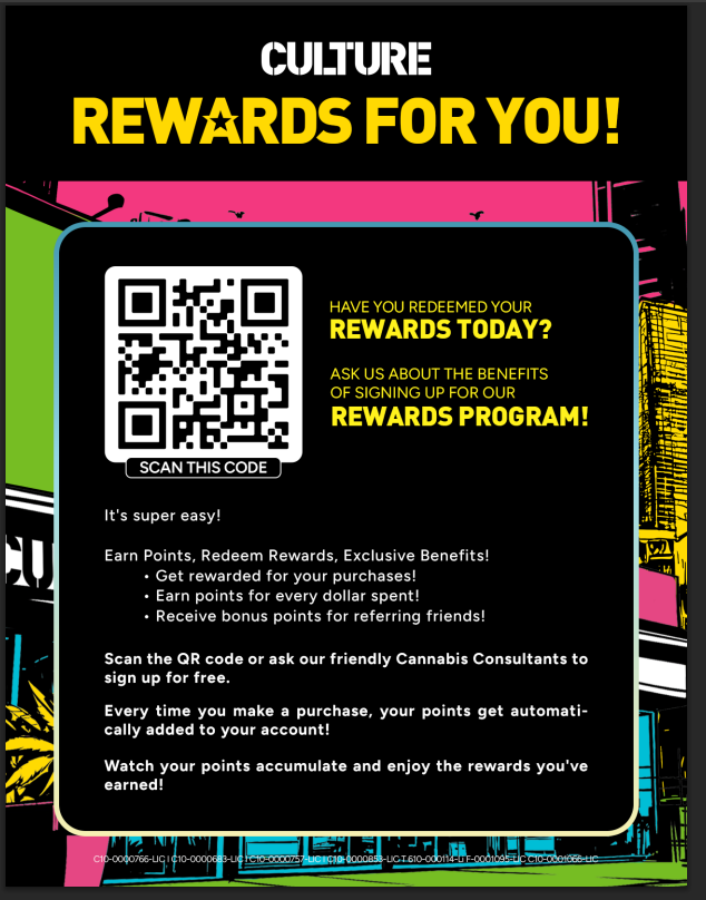 Photograph of product: CULTURE - NEW REWARDS PROGRAM