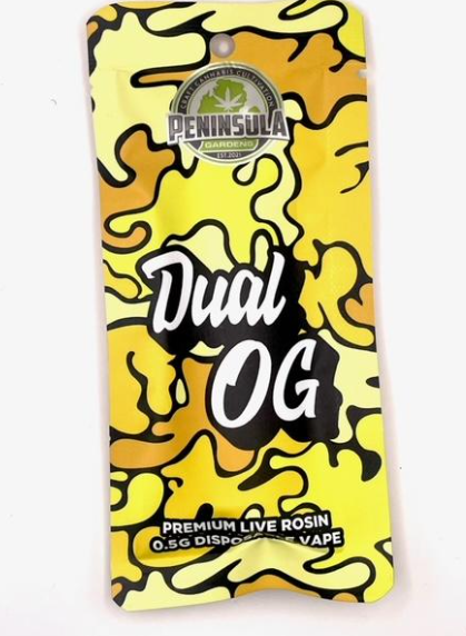 Photograph of product: Peninsula Gardens - Live Rosin Disposable Vape - Dual OG