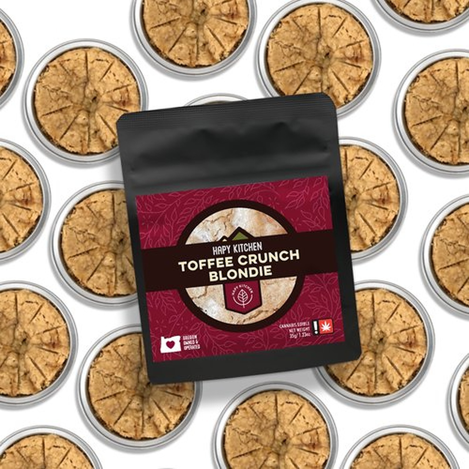 Photograph of product: Hapy Kitchen > Single Blondie 100mg > Toffee Crunch