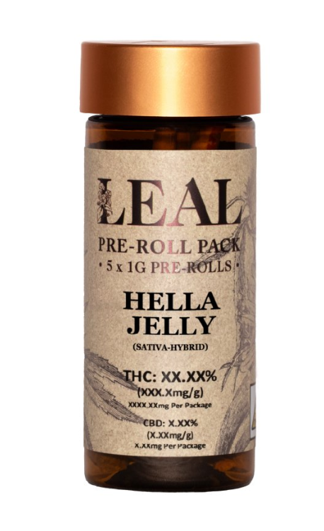 Photograph of product: Leal | Hella Jelly |  Pre-roll Pack | 5 x 1g