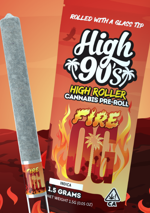 Photograph of product: High90's - Fire OG - High Roller - - Preroll