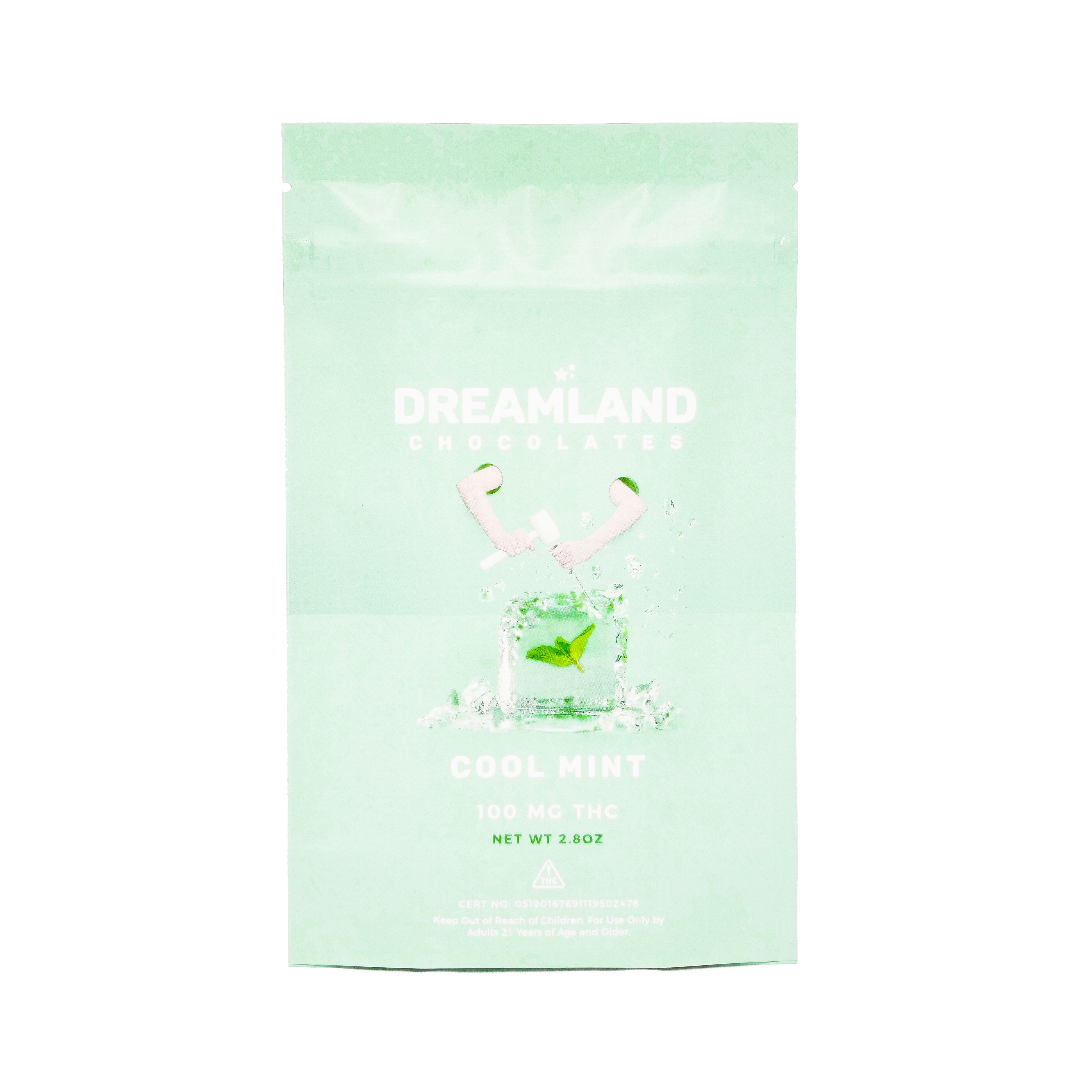 Photograph of product: Dreamland Chocolates | Cool Mint Chocolate Bar 100mg