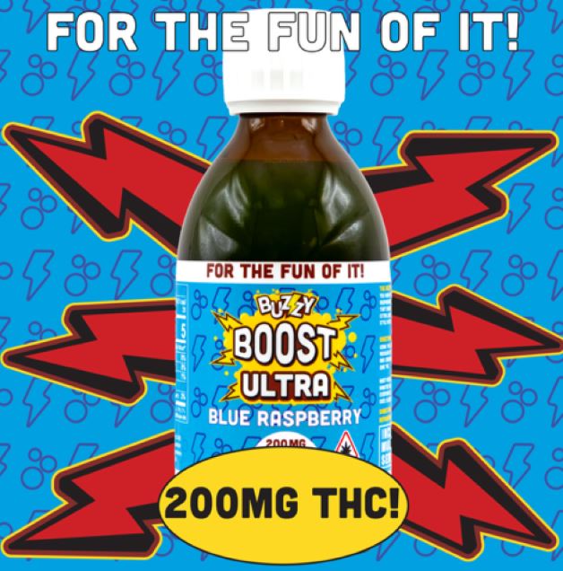 Photograph of product: Buzzy Boost Blue Rasp 100mg