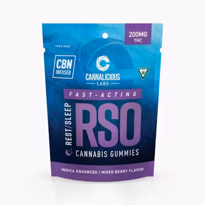Photograph of product: Cannalicious Labs - RSO Gummies Rest/Sleep - (200mg) - Oui'd - **MIXED BERRY** (2/$20)