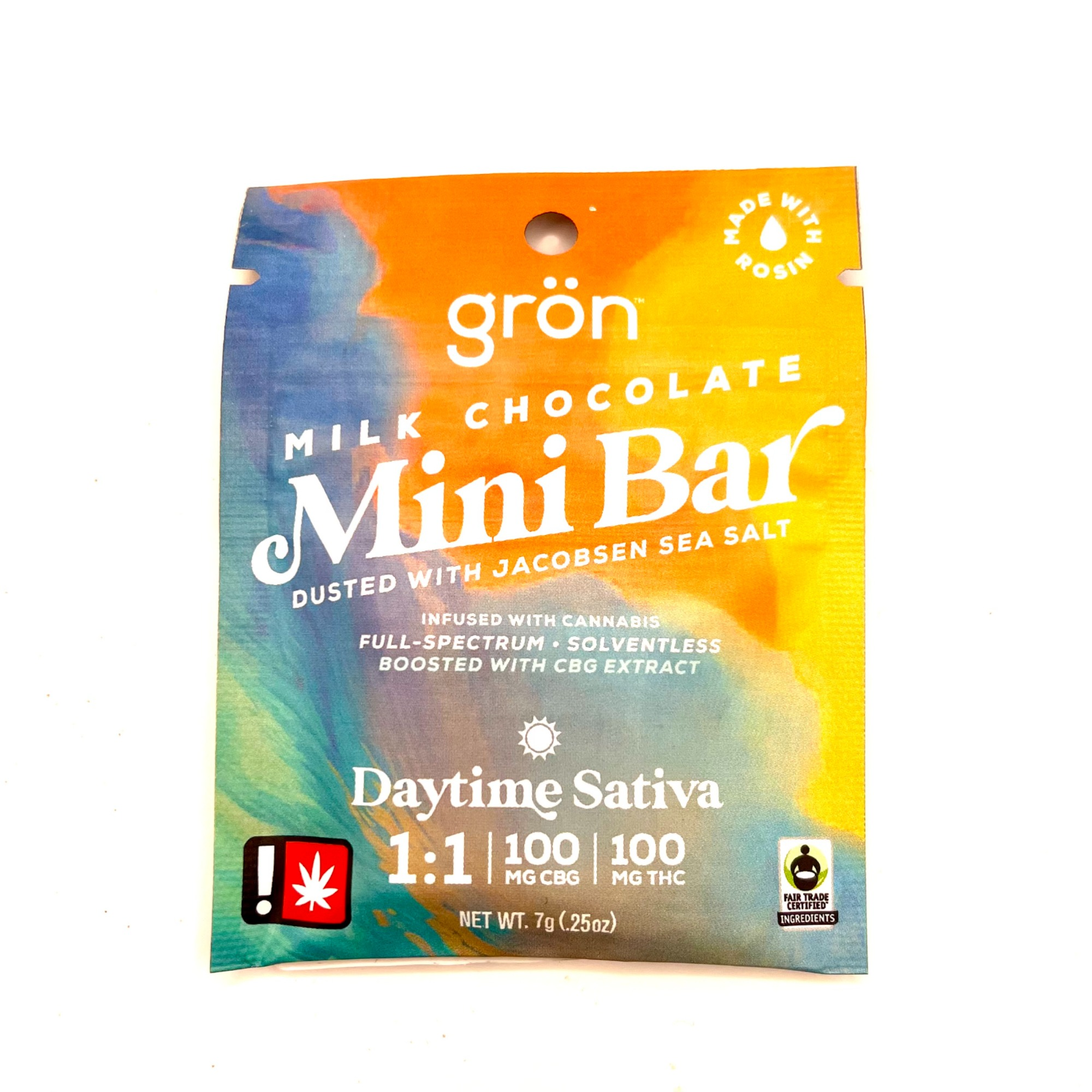 Photograph of product: Gron Chocolate | TH-oui/CBG 1:1 Milk Chocolate Mini bar