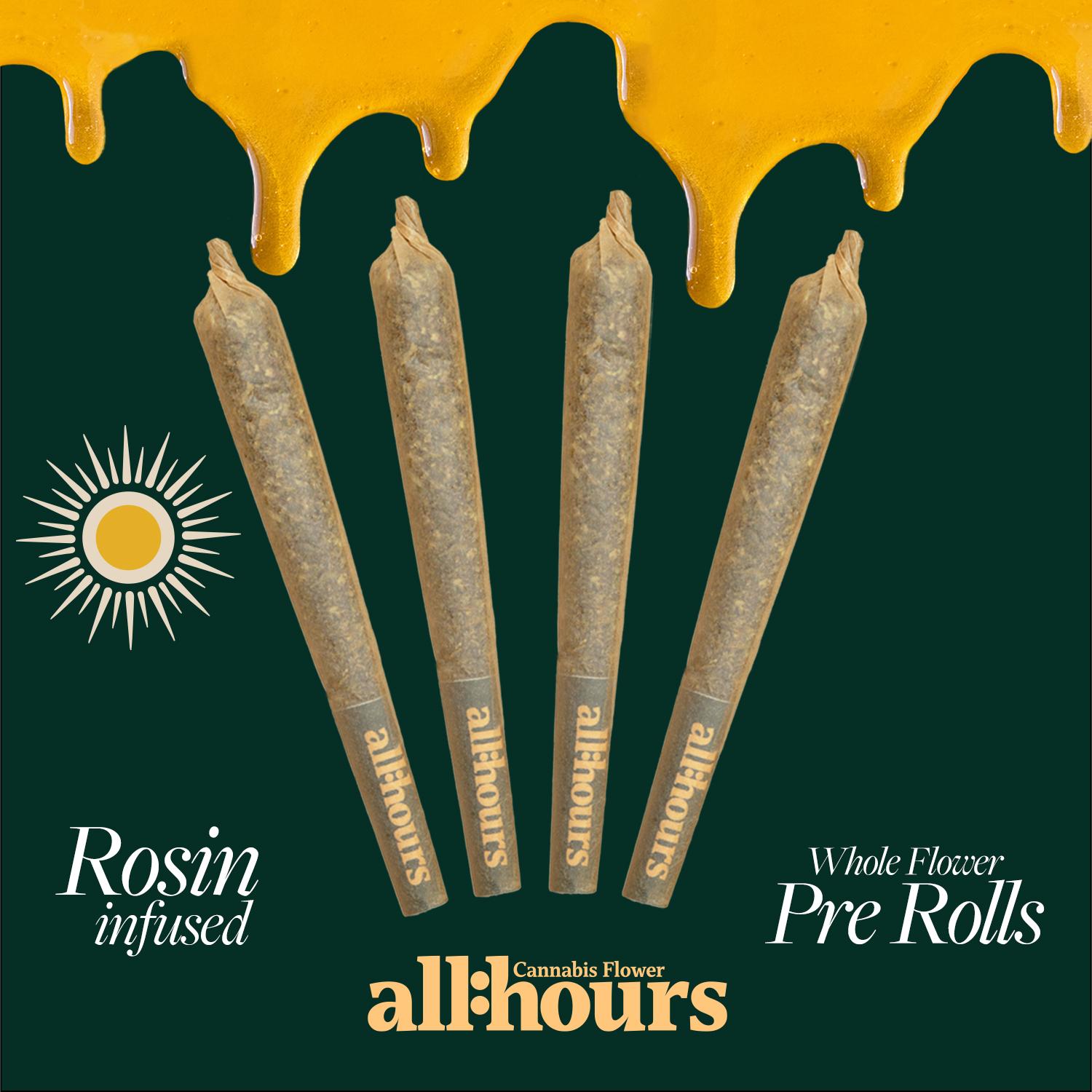 Photograph of product: Banana Acai Mints Rosin Roll Shorties Pre Roll 4 Pack T38.97 1.6g (4-41100)
