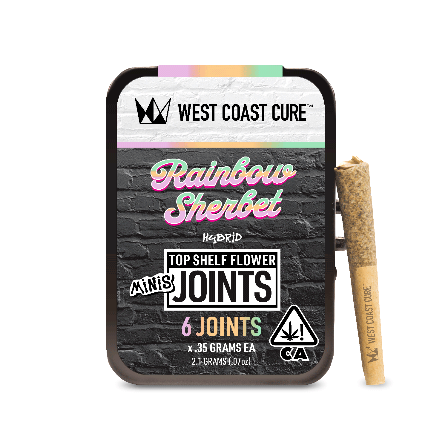 Photograph of product: West Coast Cure - Preroll - Rainbow Sherbet - 6 Pack