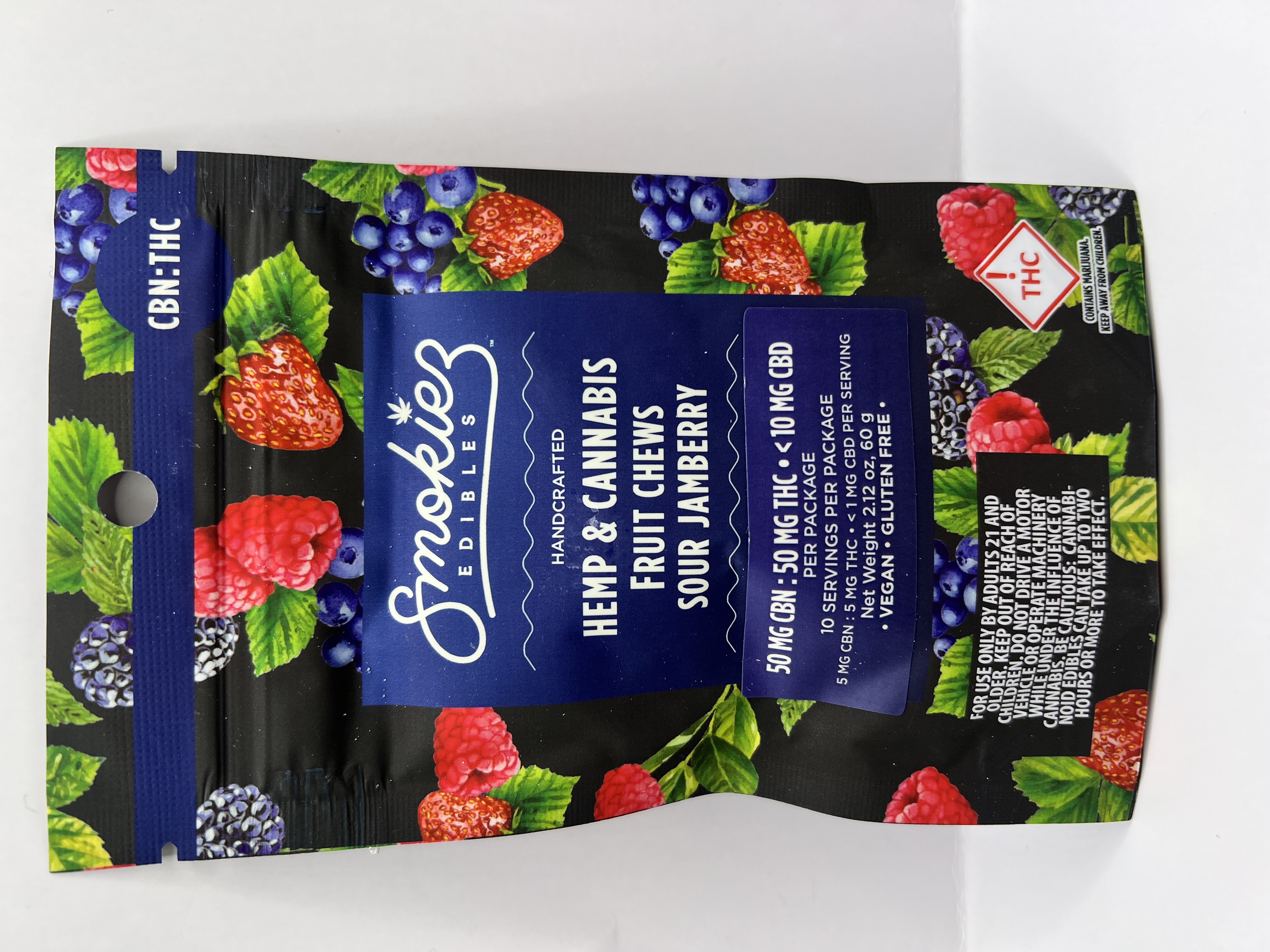 Photograph of product: Smokiez - Sour Jamberry - 100mg CBN:TH-oui - 20