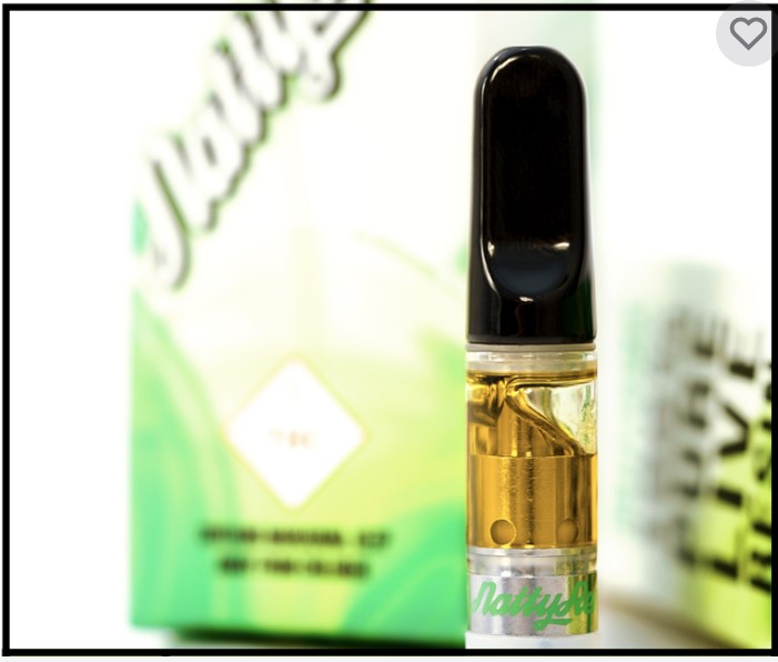Photograph of product: Triangle Fruity OG x Banana Punch Black Tip Live Resin Cartridge