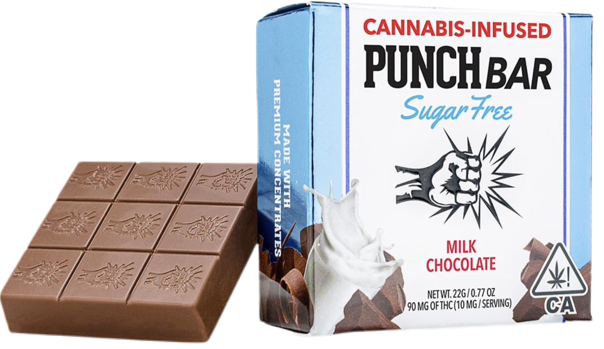 Photograph of product: SUGAR FREE MILK CHOCOLATE PUNCHBAR | 100MG