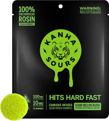 Photograph of product: SOUR MELON RUSH 100MG GUMMIES
