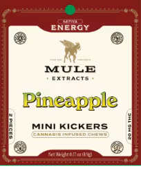 Photograph of product: Pineapple | Mule Extracts Mini Kickers | 20mg Gummies (2 Pack)