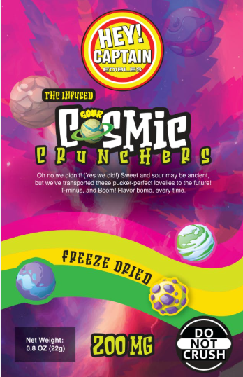 Photograph of product: Hey Captain Lunar Dust Sour Cosmic Crunchers | 200mg