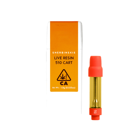 Photograph of product: Sherbinskis Live Resin Cartridge Tangie Sherbert 1g - 