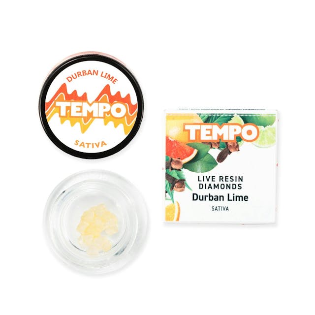 Photograph of product: Tempo - Durban Lime Live Resin Diamonds 1g - 