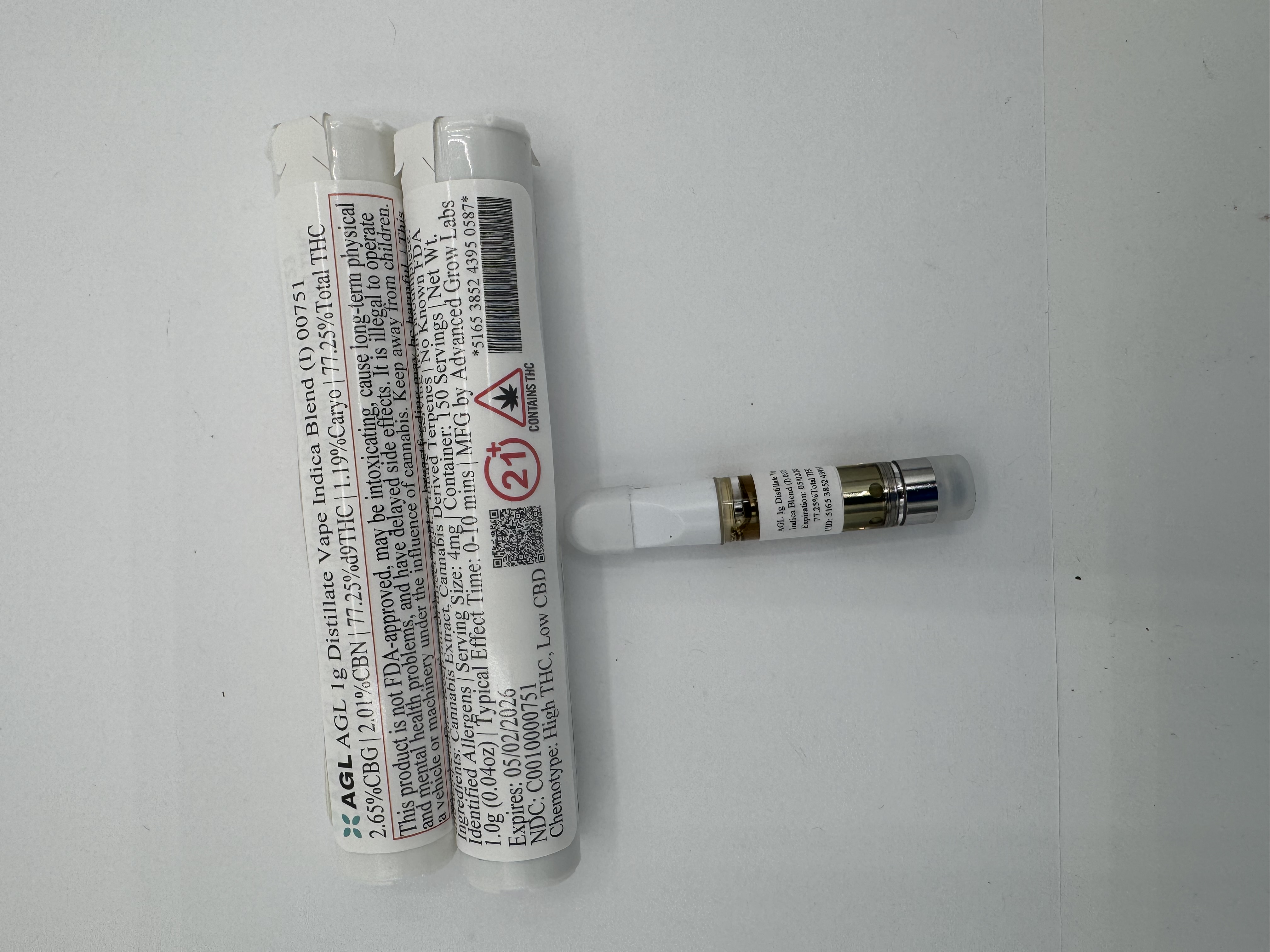 Photograph of product: AGL Distillate (I) | Vape 1g | 00751
